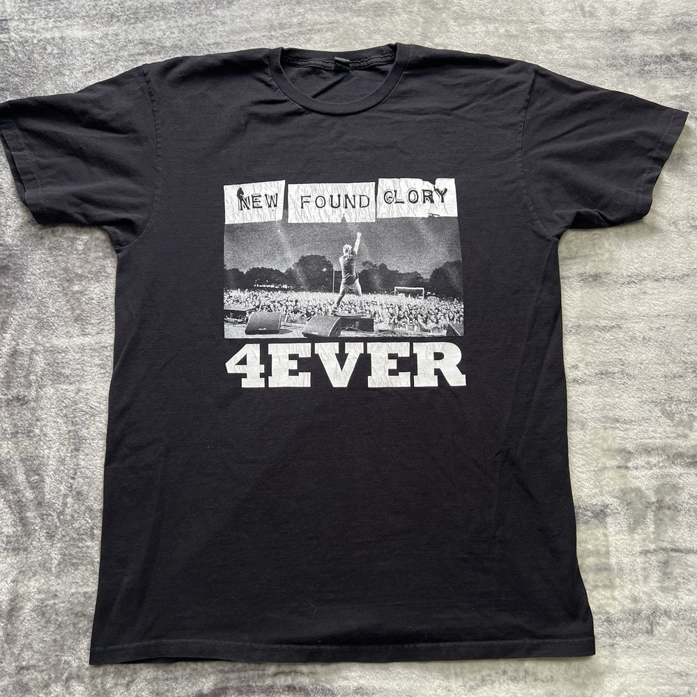 New Found Glory 4EVER Adult Size L Graphic T-Shirt Black Pop Funk Band Tee